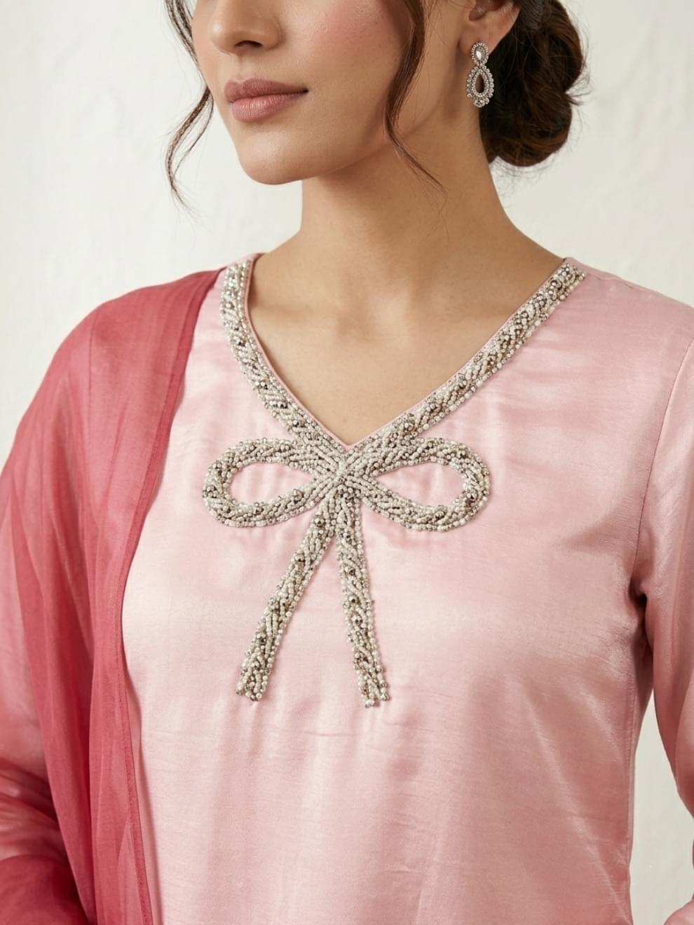 Blush Pink Embellished Suit - Image 2